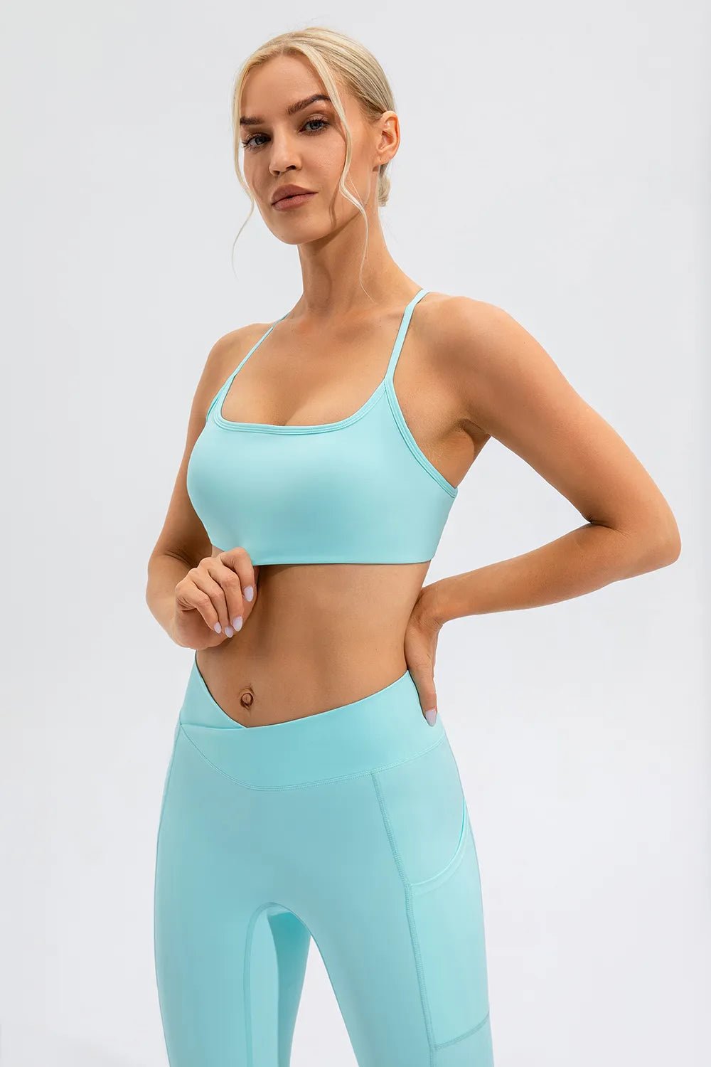 Crisscross Spaghetti Strap Active Cami - MAD RUFFI