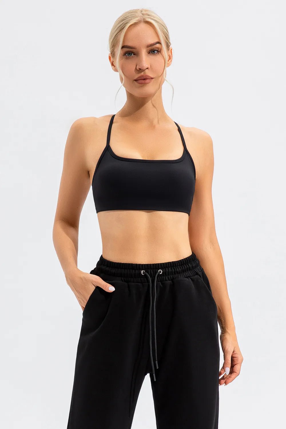 Crisscross Spaghetti Strap Active Cami - MAD RUFFI