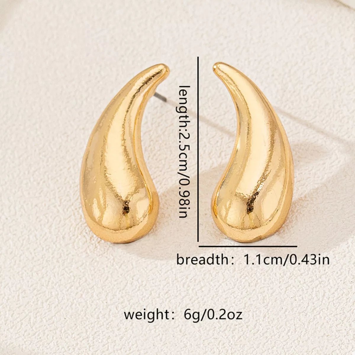 Curved Teardrop Stud Earrings - MAD RUFFI