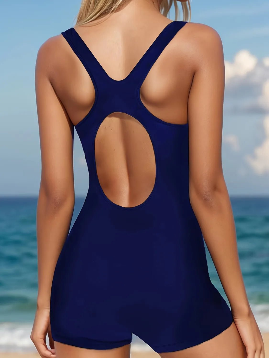 Cutout Back Wide Strap One - Piece Swimwear - MAD RUFFI
