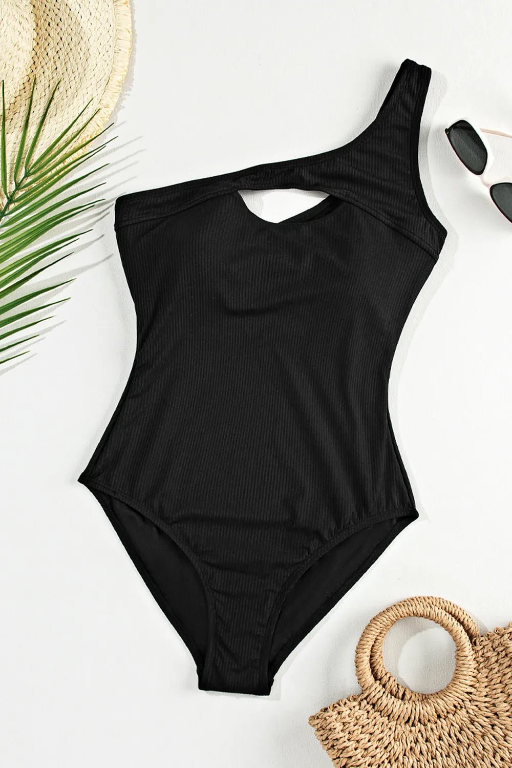 Cutout One Shoulder Sleeveless One - Piece Swimwear - MAD RUFFI