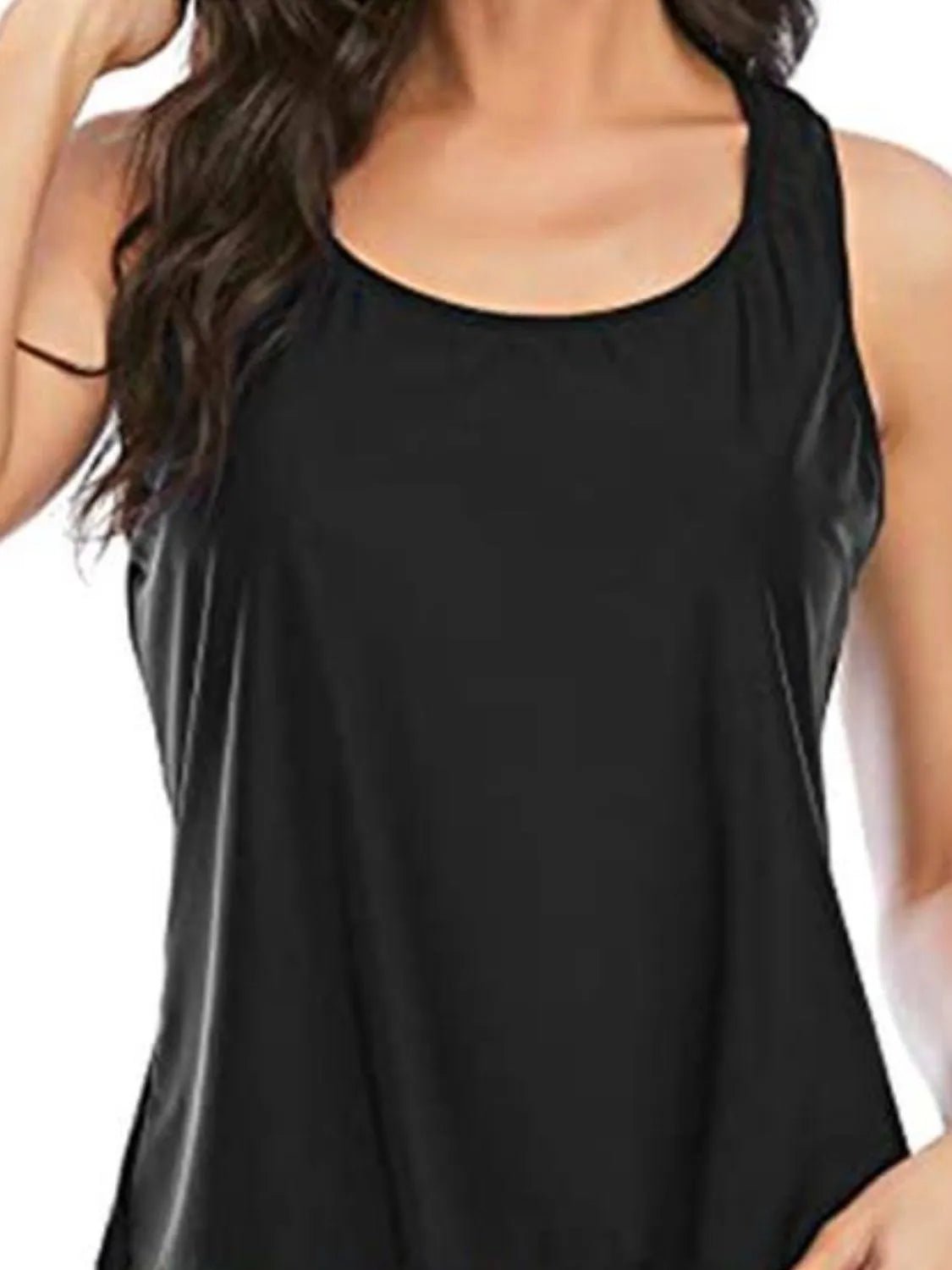 Cutout Printed Round Neck Three - Piece Swim Set - MAD RUFFI