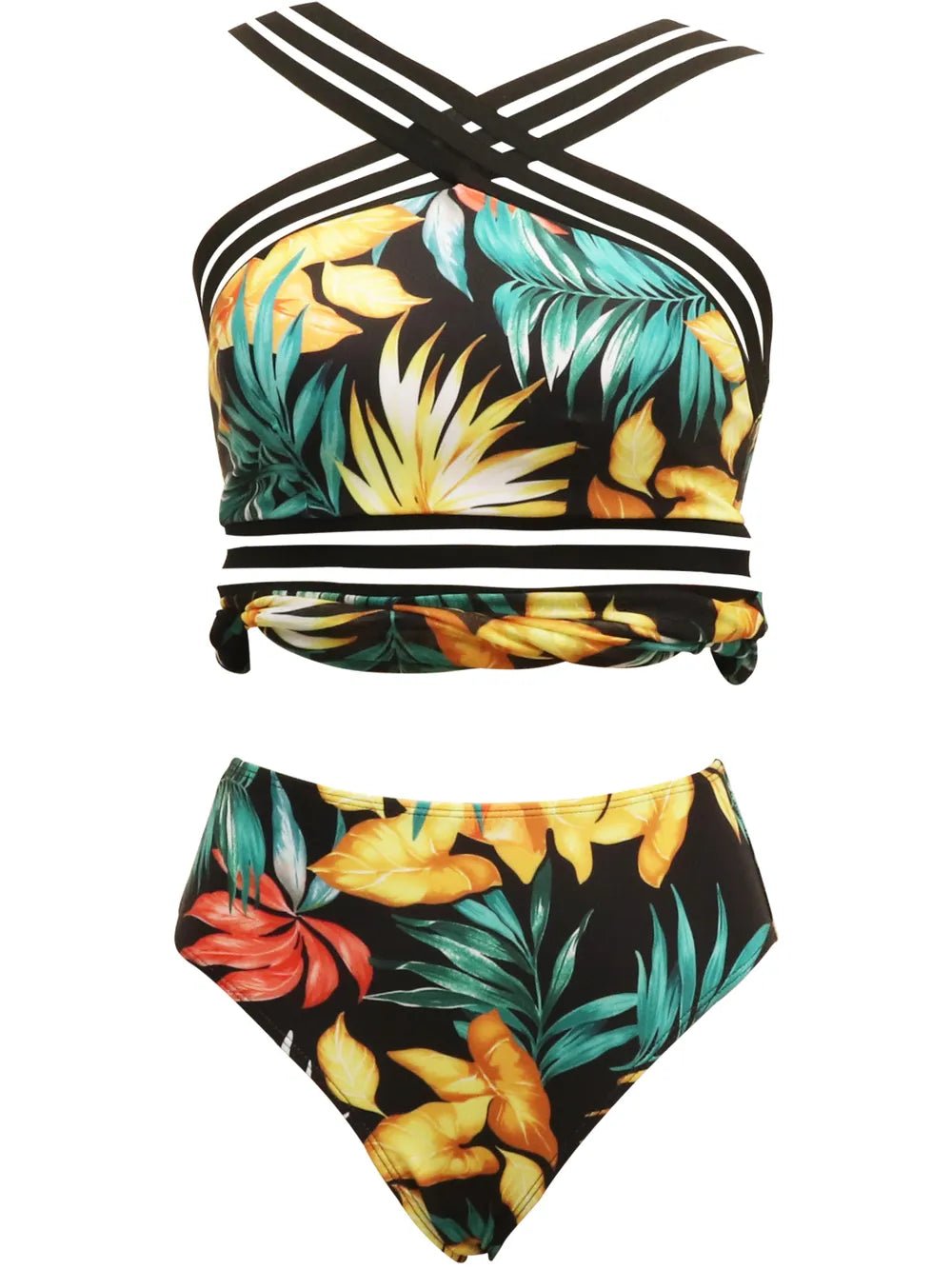 Cutout Printed Two - Piece Swim Set - MAD RUFFI