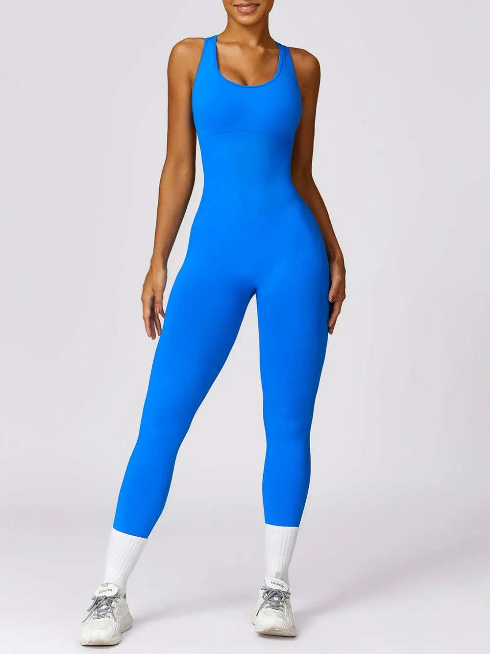 Cutout Racerback Active Jumpsuit - MAD RUFFI