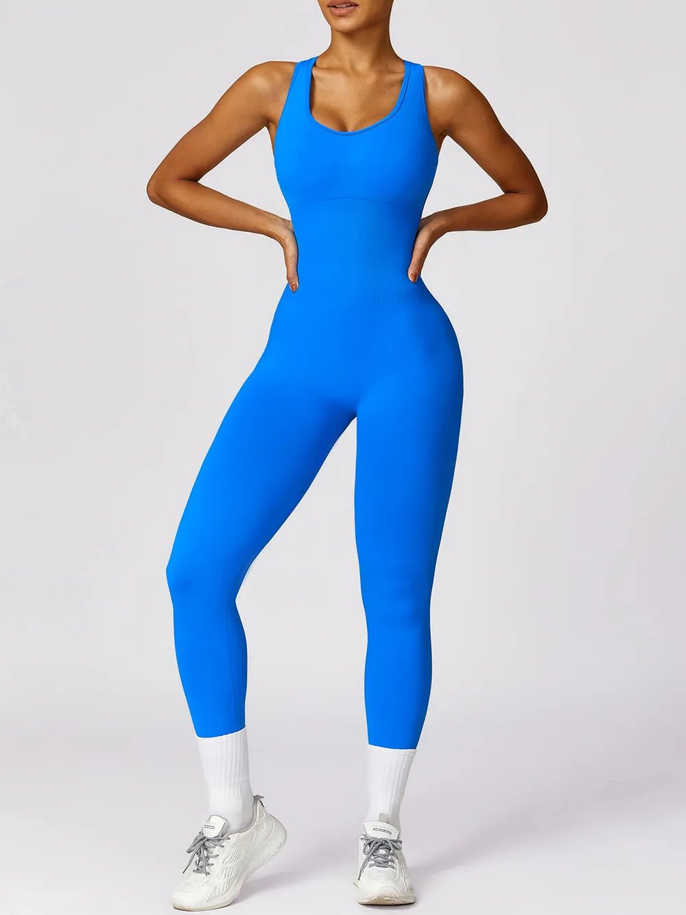 Cutout Racerback Active Jumpsuit - MAD RUFFI