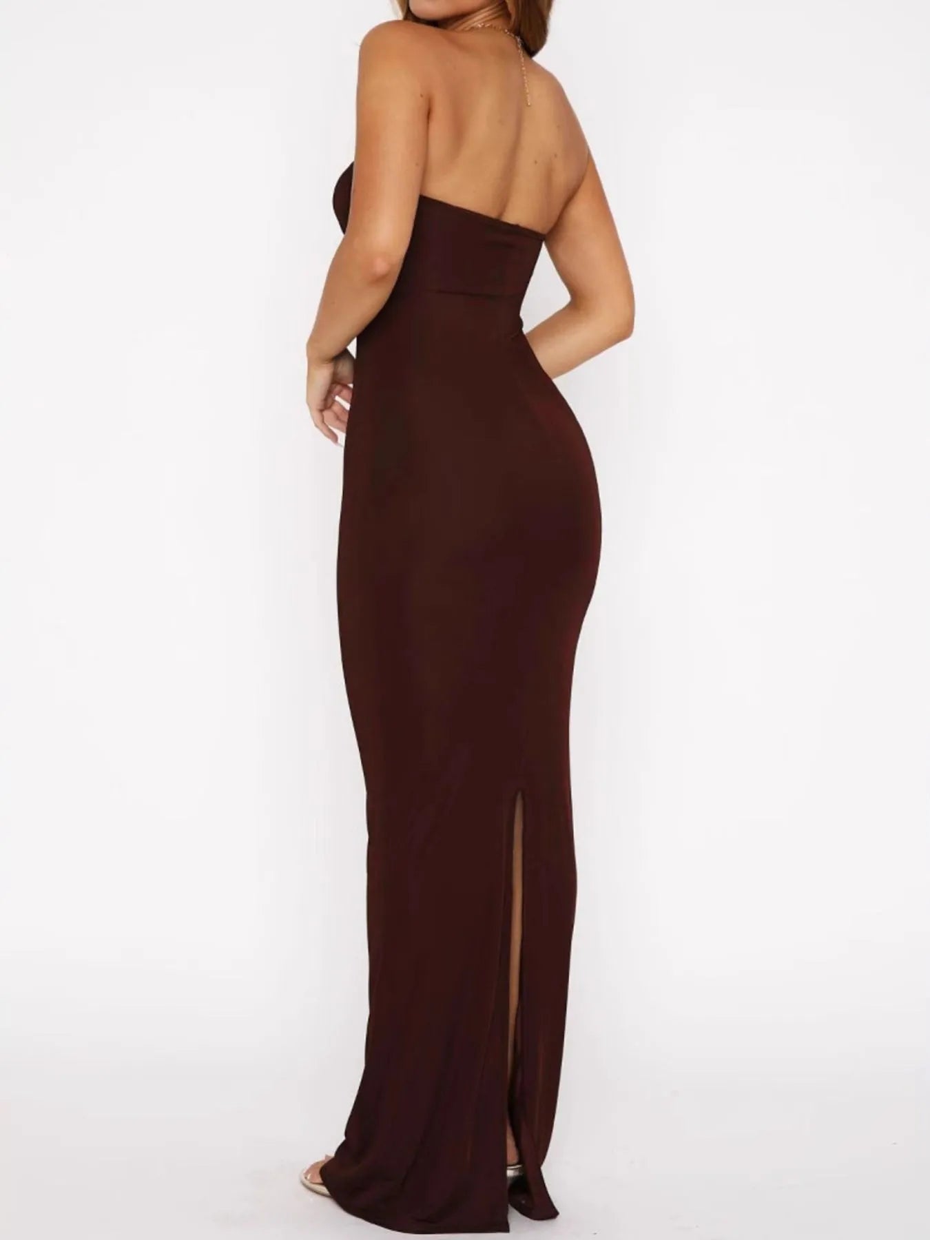 Cutout Sweetheart Neck Tube Maxi Dress - MAD RUFFI