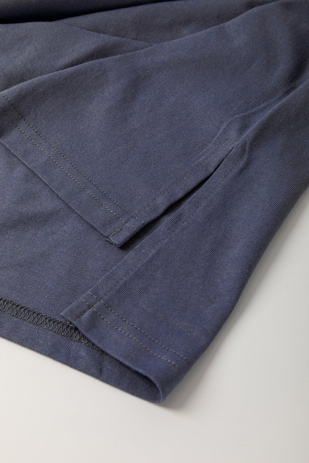 Dark Blue Leopard Colorblock Patchwork Drop Shoulder Top - MAD RUFFI