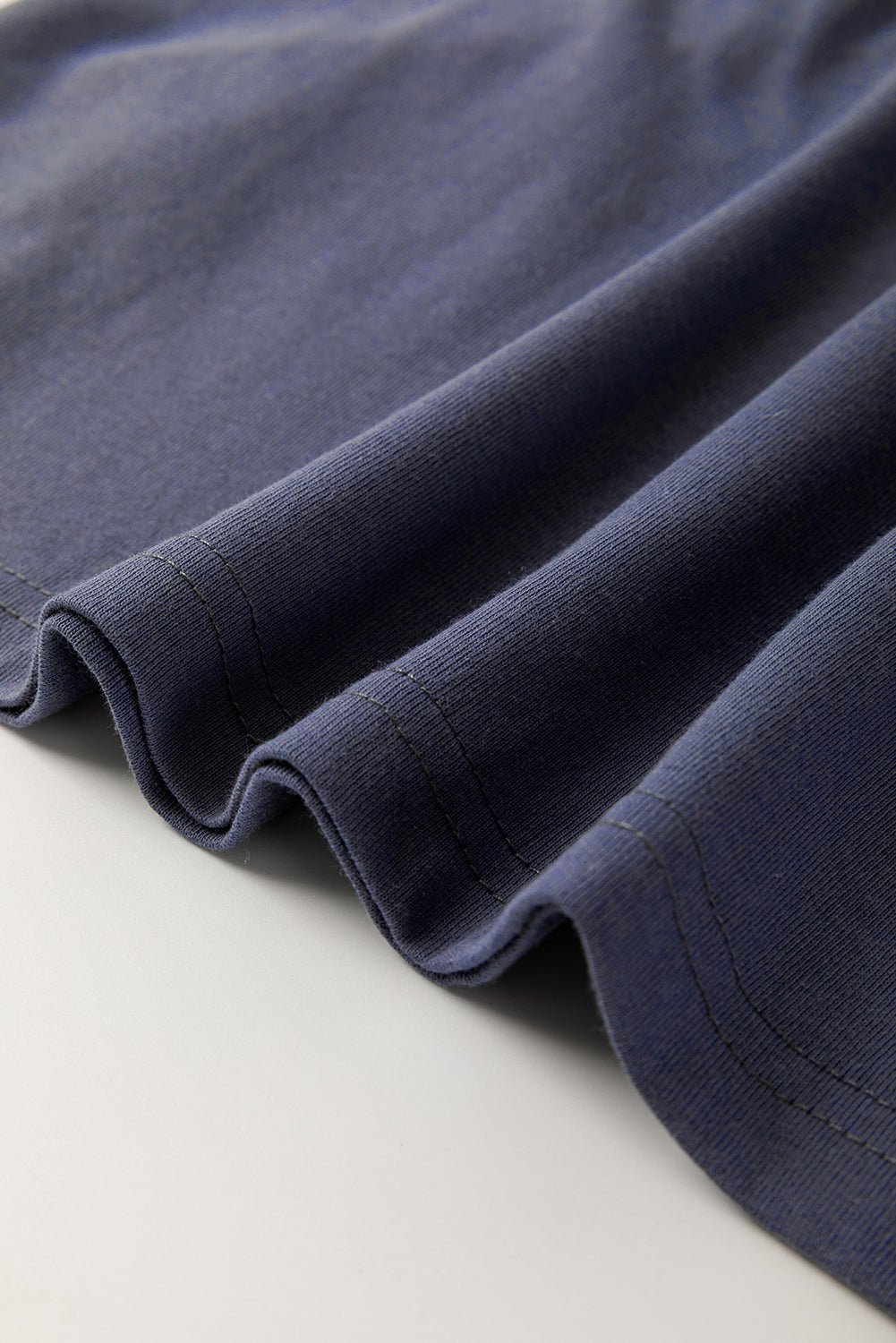 Dark Blue Leopard Colorblock Patchwork Drop Shoulder Top - MAD RUFFI