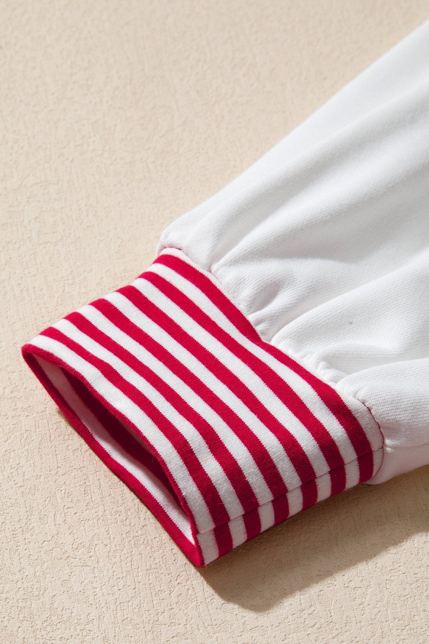 Dark Blue Striped Patchwork Sleeve Colorblock Sweatshirt - MAD RUFFI