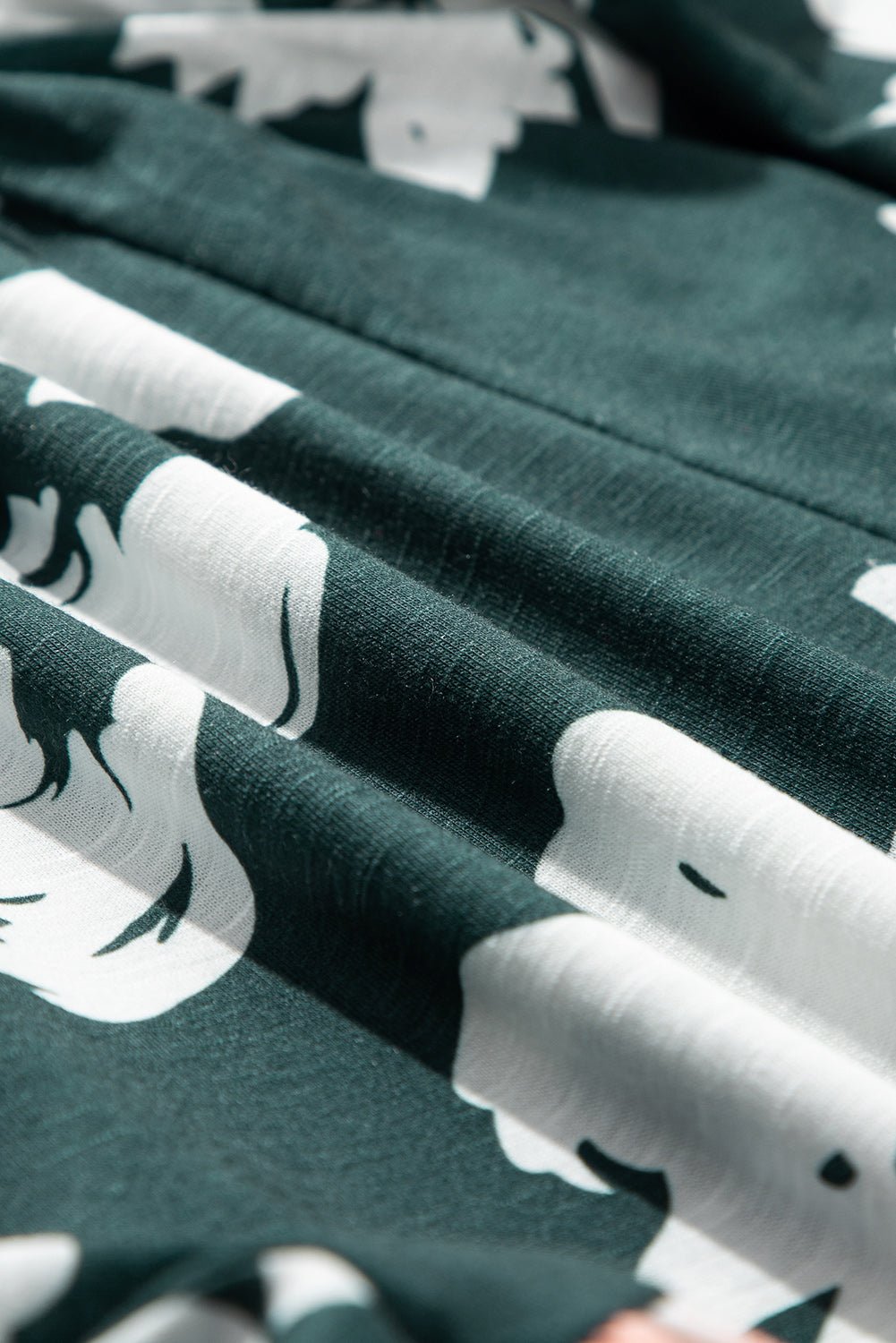 Dark Green Floral Print Ruffle Sleeve Empire Waist Mini Dress - MAD RUFFI