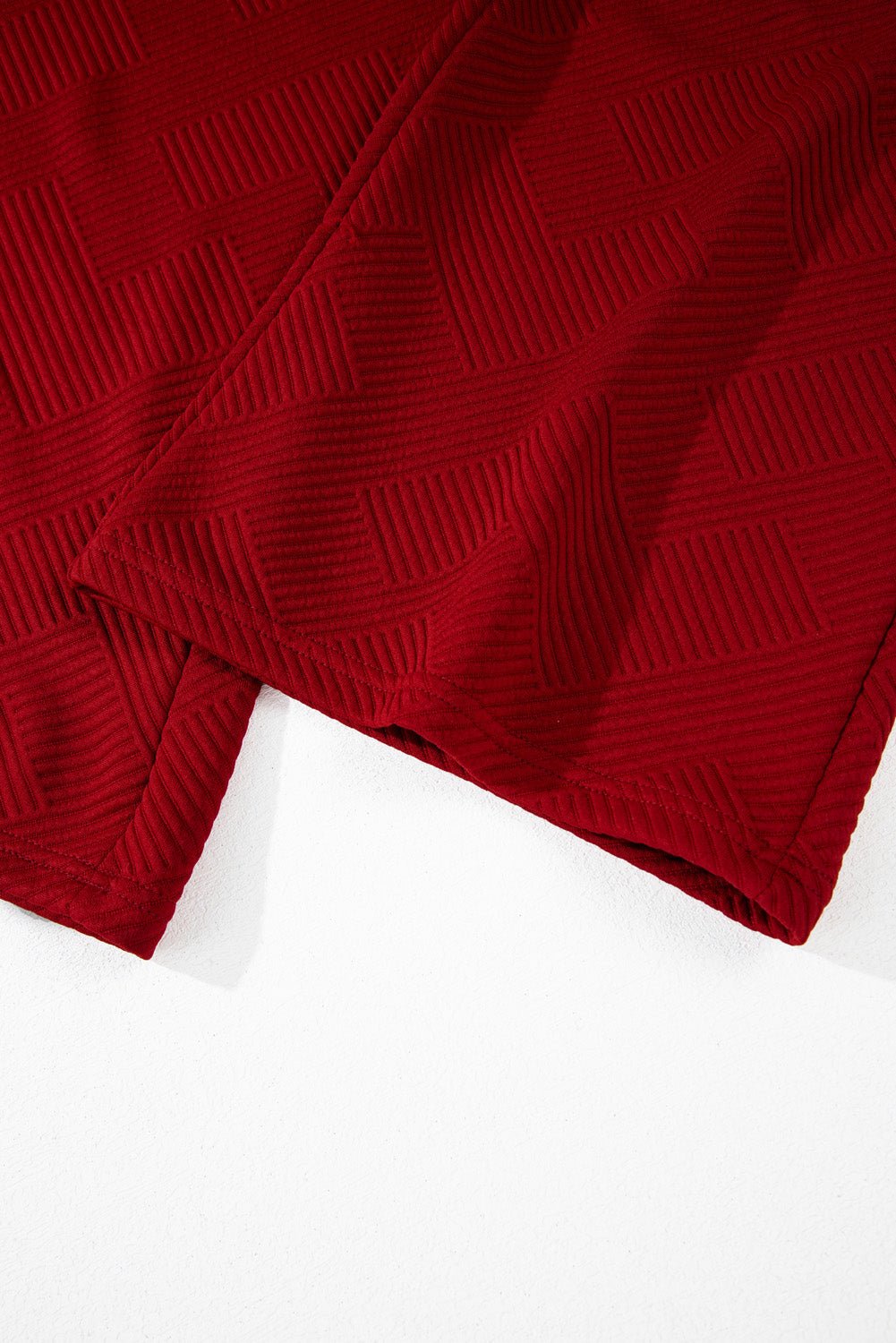 Dark Green Textured Loose Fit T Shirt and Drawstring Pants Set - MAD RUFFI