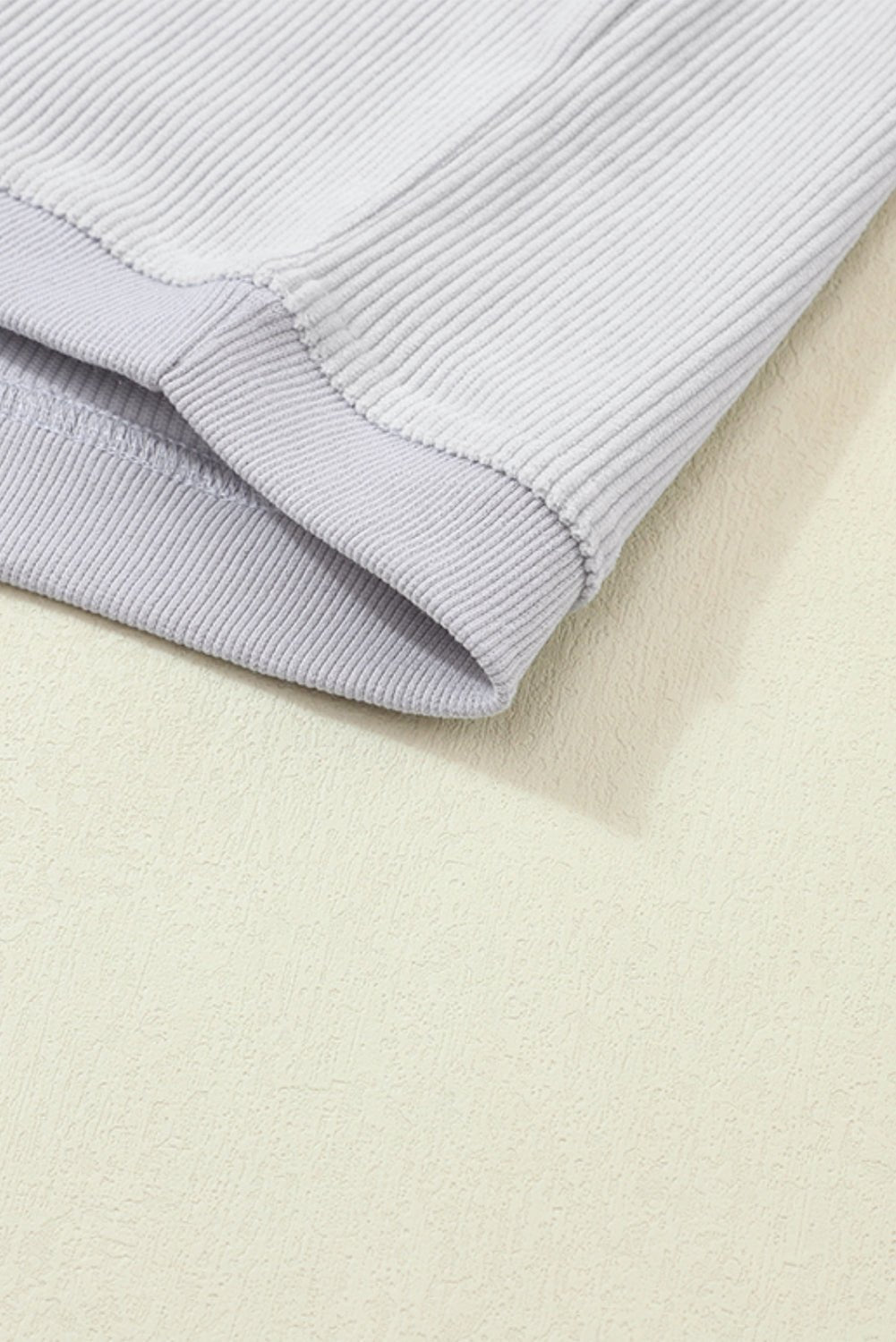 Dark Grey Drop Sleeve Rib Knit Oversized Sweatshirt - MAD RUFFI