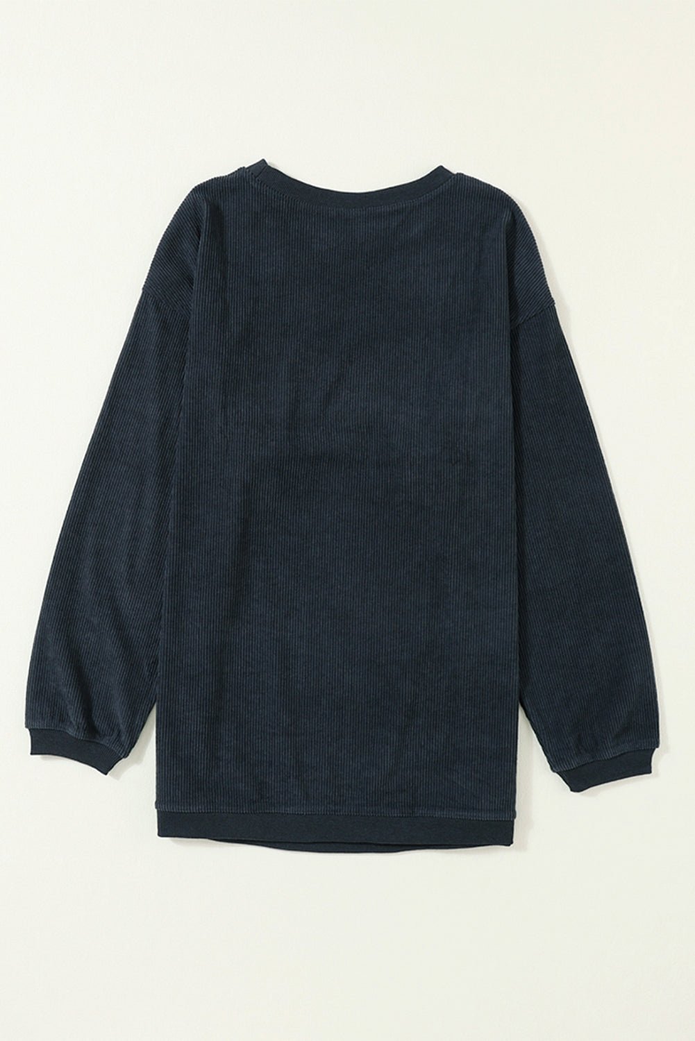 Dark Grey Drop Sleeve Rib Knit Oversized Sweatshirt - MAD RUFFI