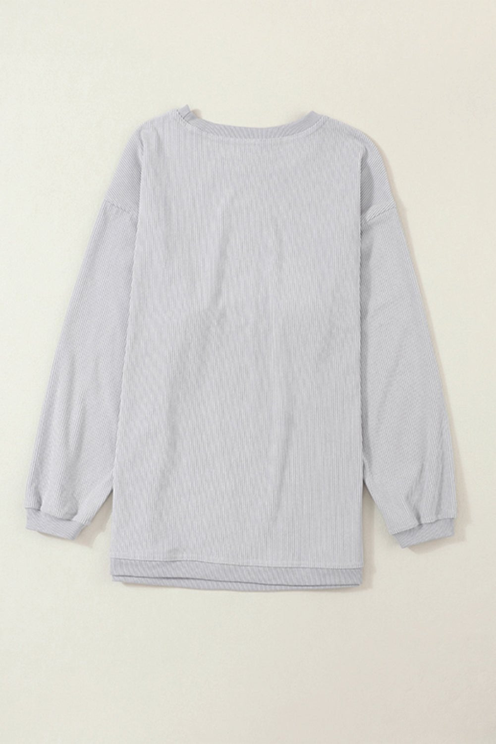 Dark Grey Drop Sleeve Rib Knit Oversized Sweatshirt - MAD RUFFI