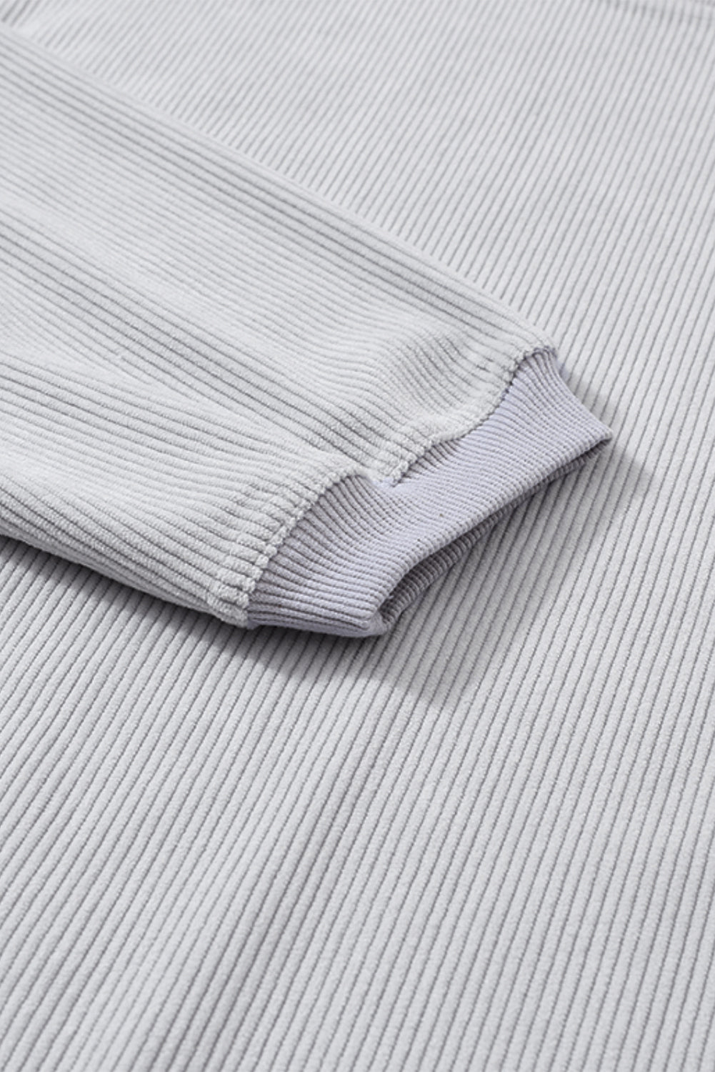 Dark Grey Drop Sleeve Rib Knit Oversized Sweatshirt - MAD RUFFI