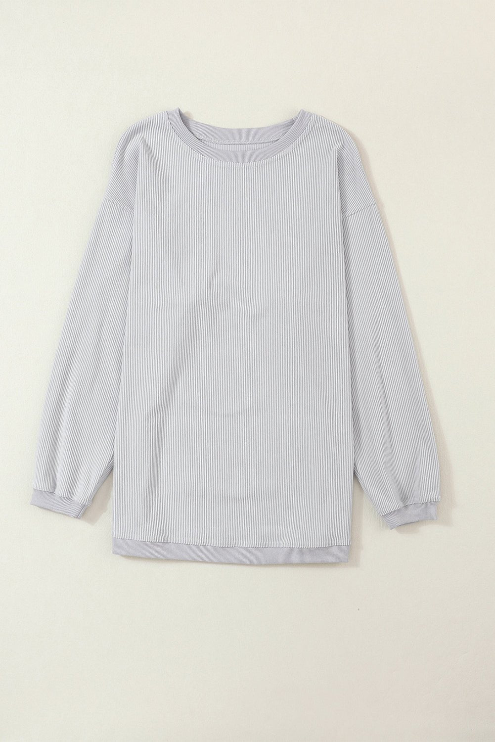 Dark Grey Drop Sleeve Rib Knit Oversized Sweatshirt - MAD RUFFI