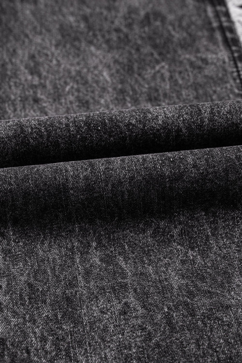 Dark Grey Light Wash Frayed Exposed Seam Wide Leg Denim Overalls - MAD RUFFI