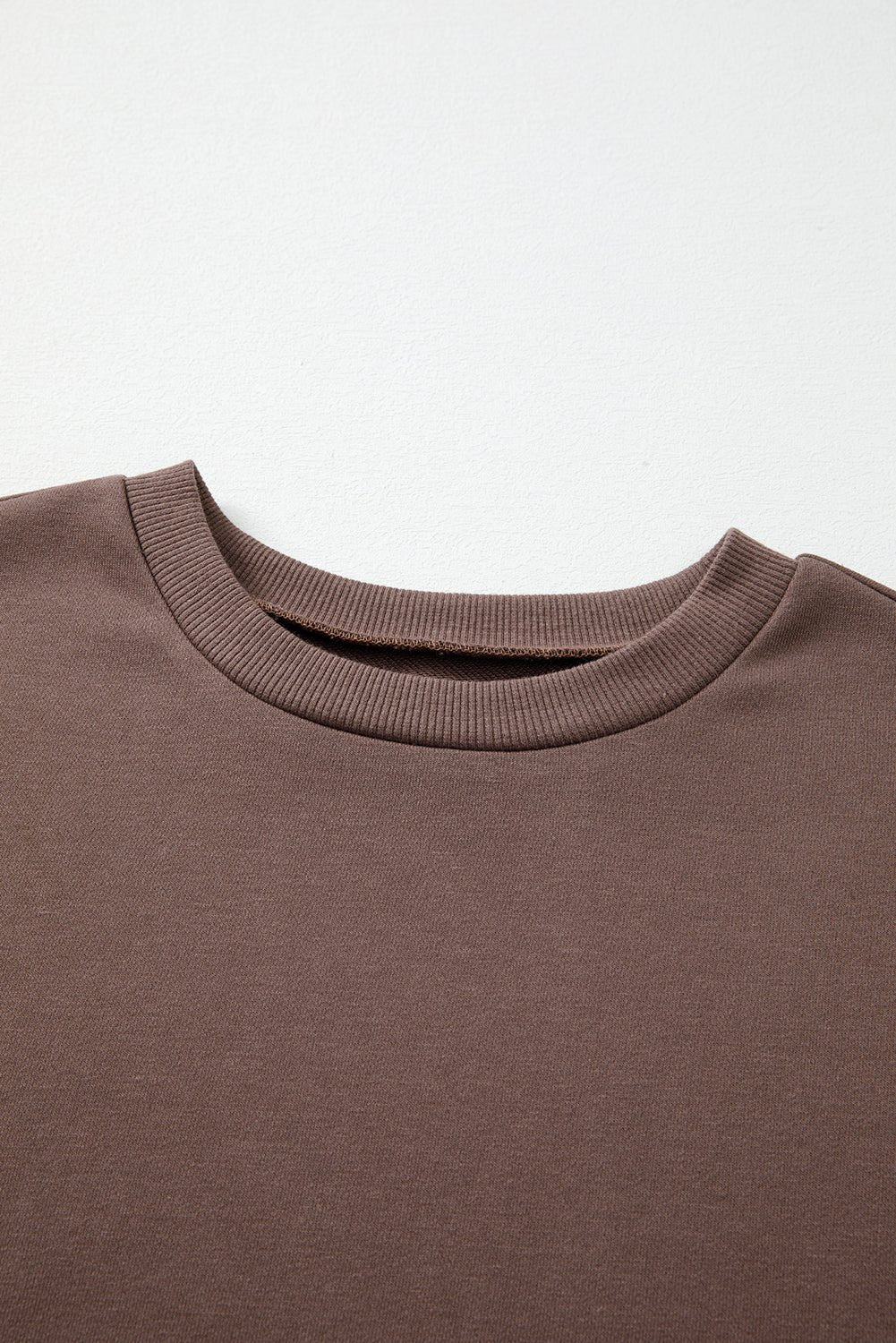 Dark Khaki Colorblock Drop Shoulder Pullover Casual Sweatshirt - MAD RUFFI