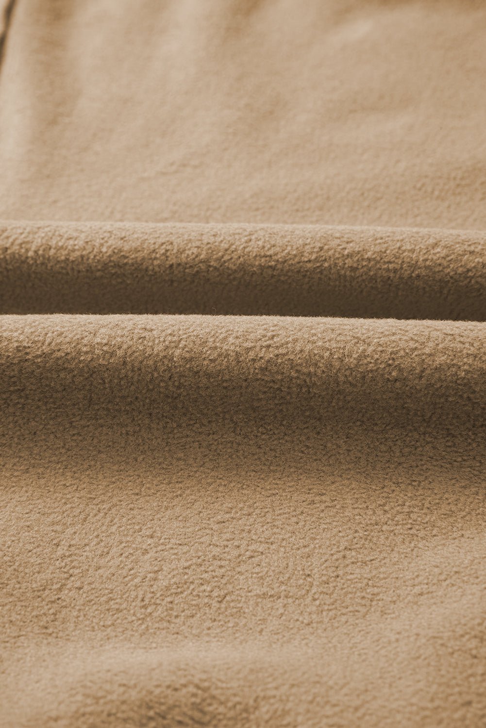 Dark Khaki Fuzzy Sherpa Splicing Pullover Sweatshirt - MAD RUFFI