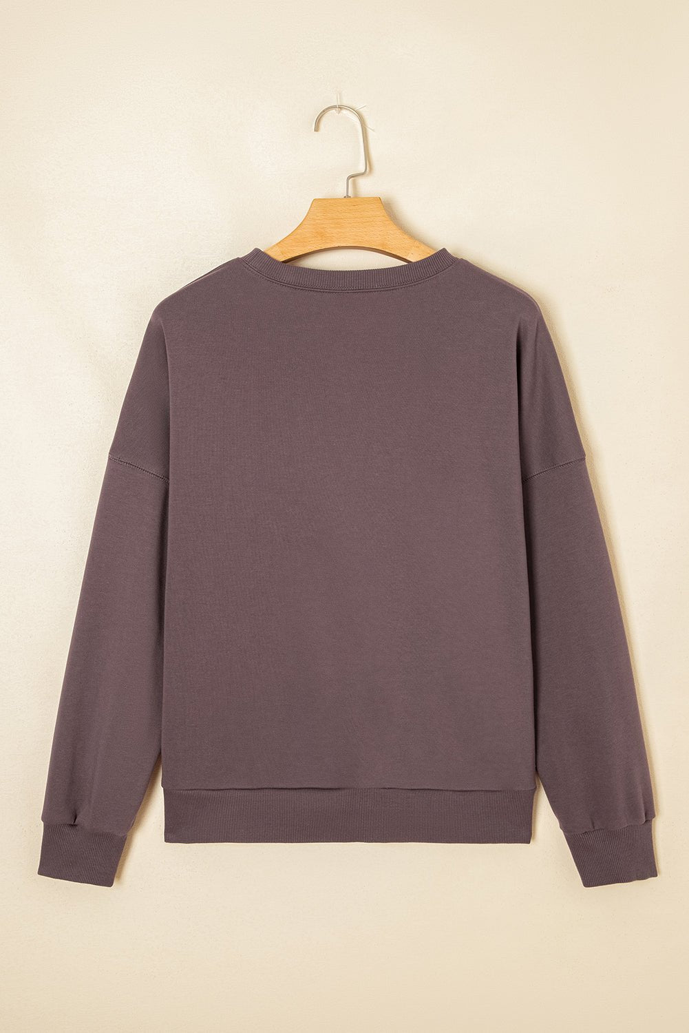 Dark Khaki Terry Bow Pattern Drop Shoulder Sweatshirt - MAD RUFFI