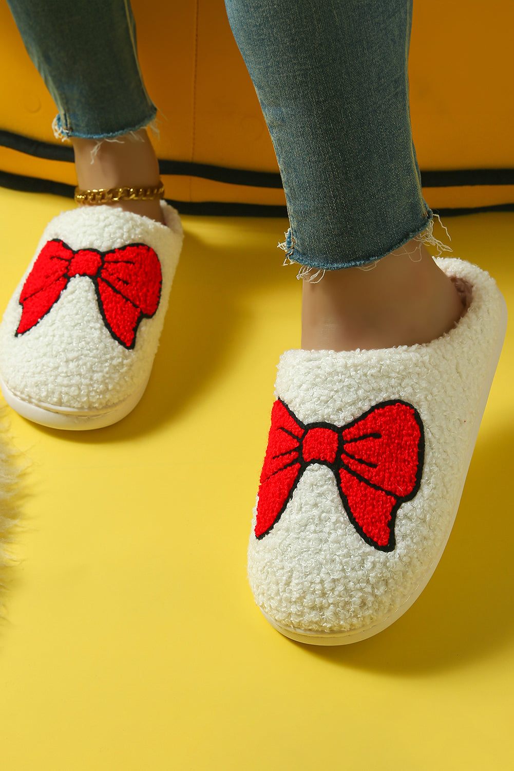 Blanc Sweet Bow Knot Plaies chaudes en peluche