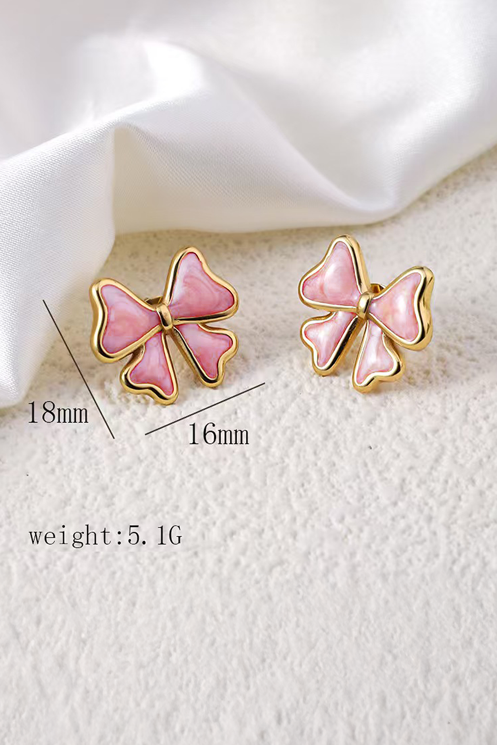 Light Pink Cute Bowknot Stud Earrings for Fashionable Style