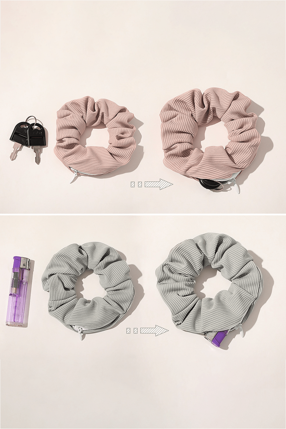 Delicacy Pocket Scrunchie With Hidden Zipper - MAD RUFFI