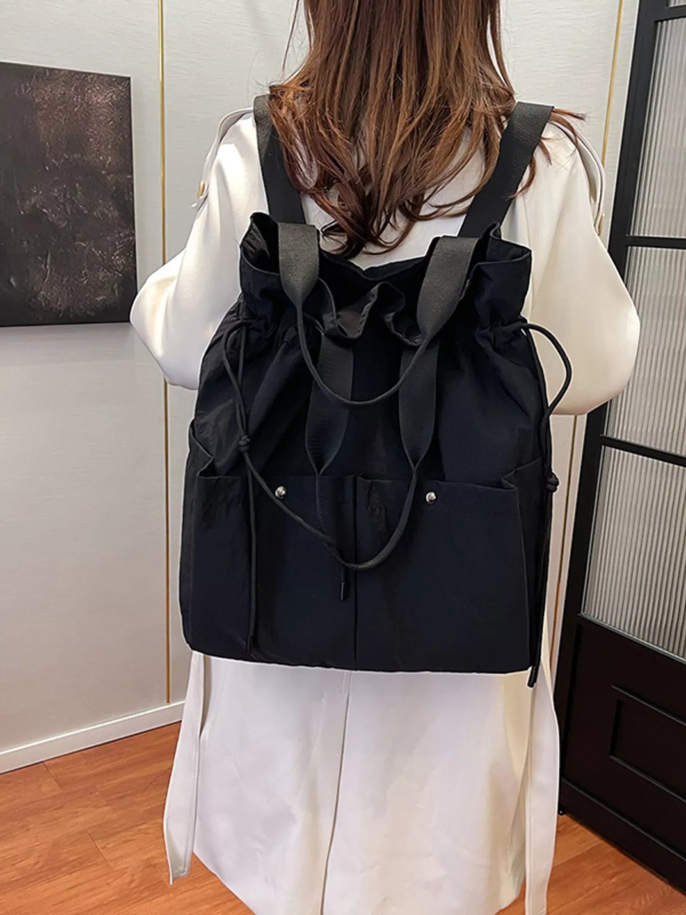 Drawstring Closure Lightweight Backpack Bag - MAD RUFFI