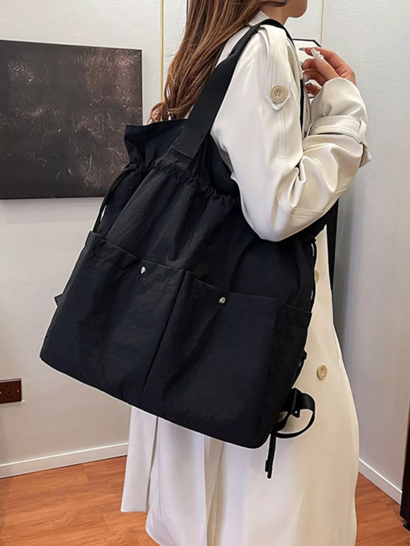 Drawstring Closure Lightweight Backpack Bag - MAD RUFFI