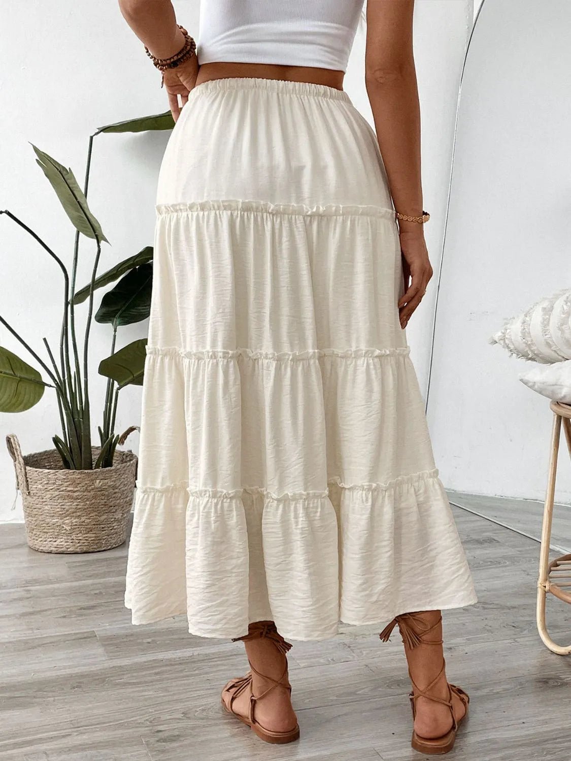 Drawstring Frill Tiered Skirt - MAD RUFFI