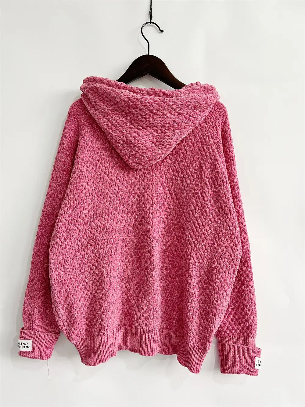 Drawstring Long Sleeve Hooded Sweater - MAD RUFFI