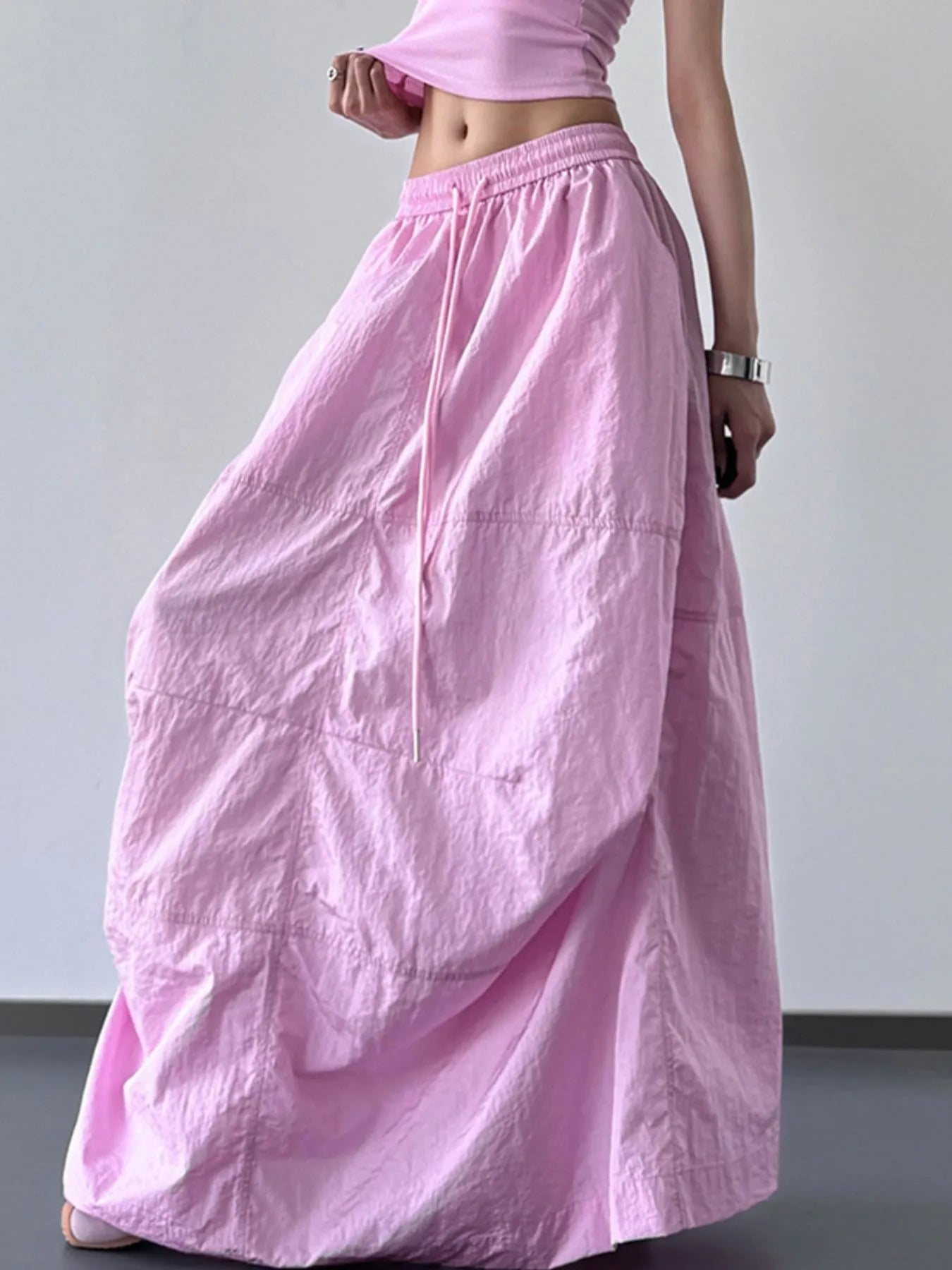 Drawstring Maxi Skirt - MAD RUFFI