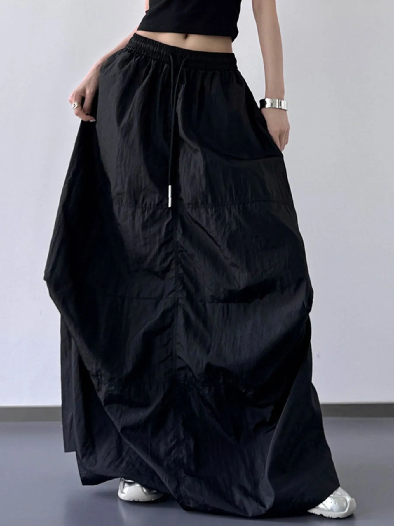 Drawstring Maxi Skirt - MAD RUFFI
