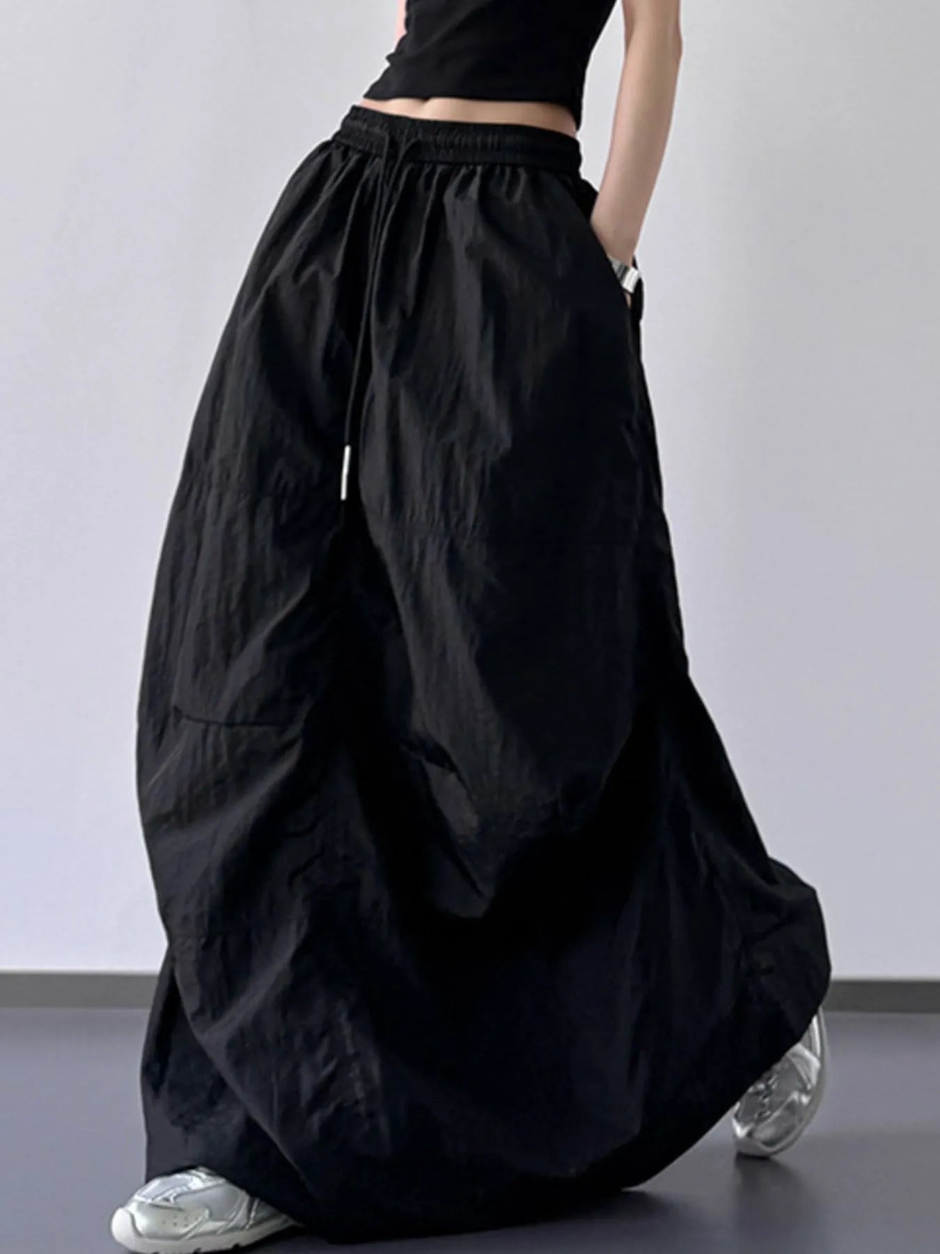 Drawstring Maxi Skirt - MAD RUFFI