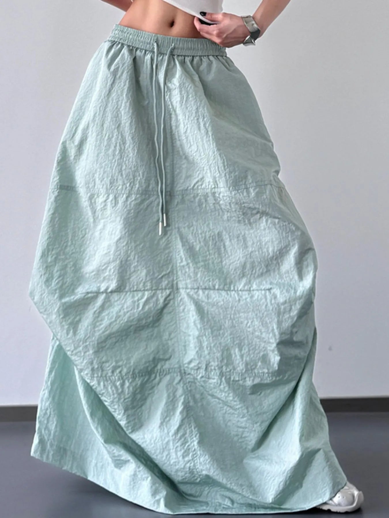 Drawstring Maxi Skirt - MAD RUFFI