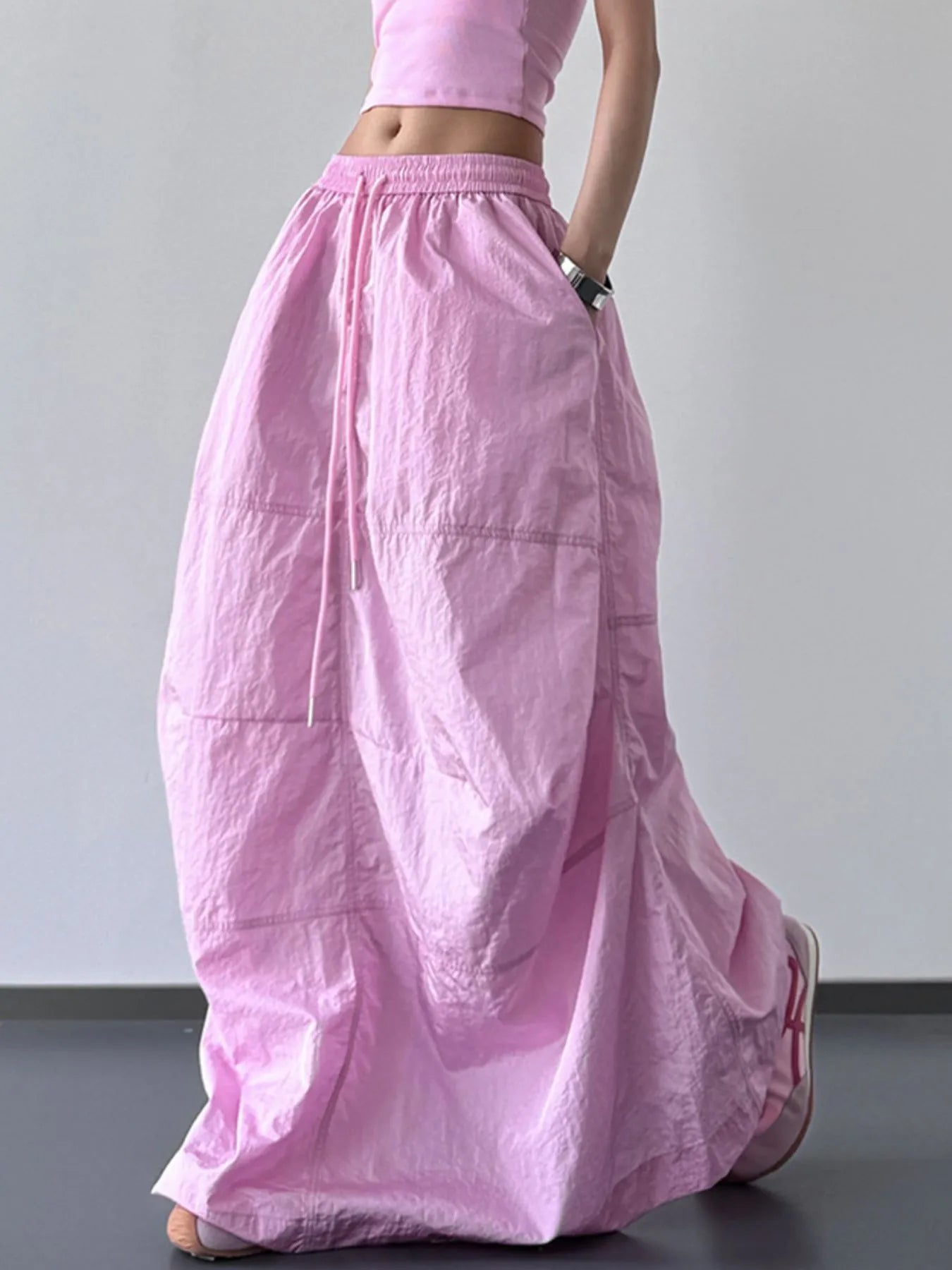 Drawstring Maxi Skirt - MAD RUFFI