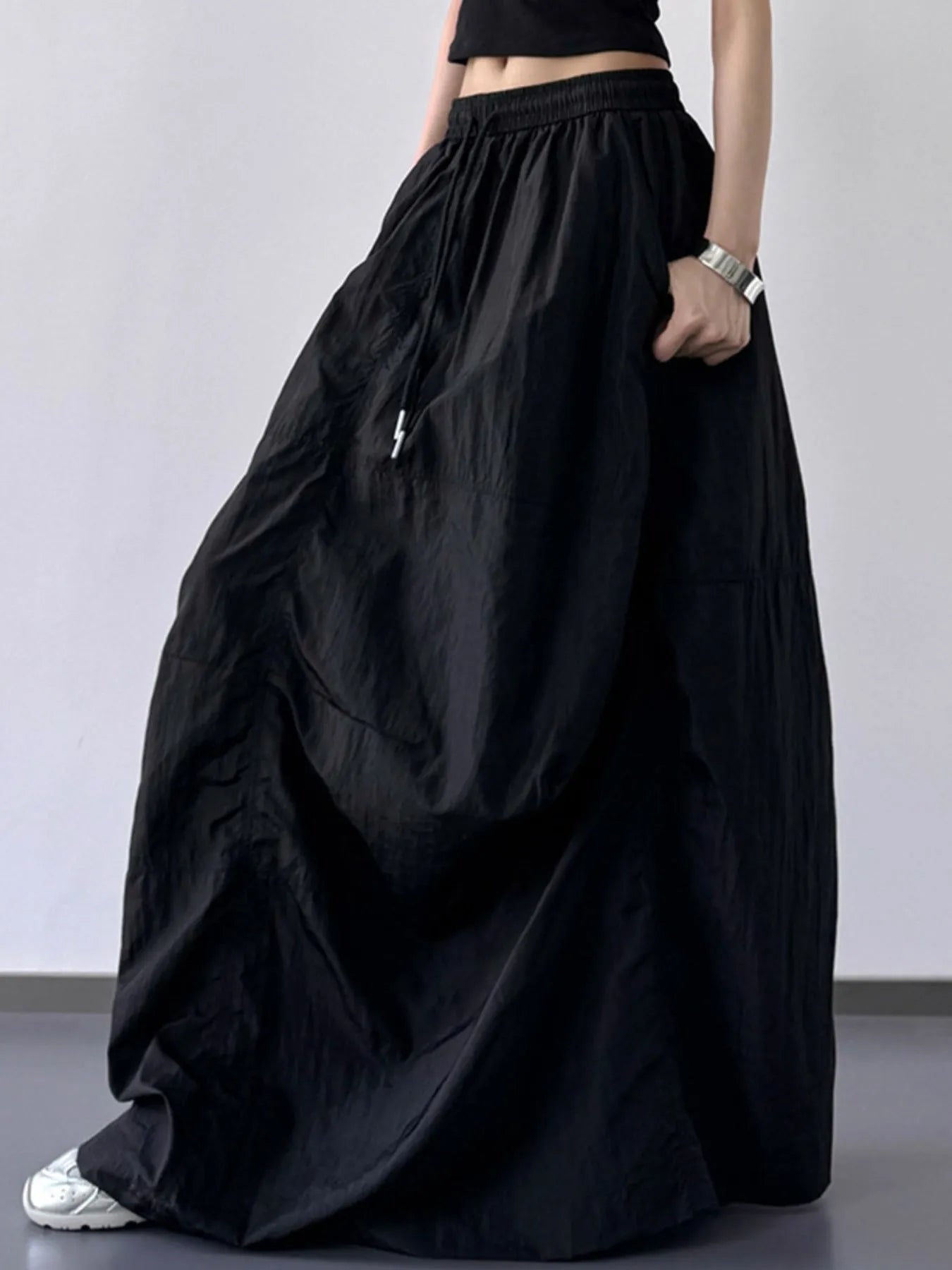 Drawstring Maxi Skirt - MAD RUFFI