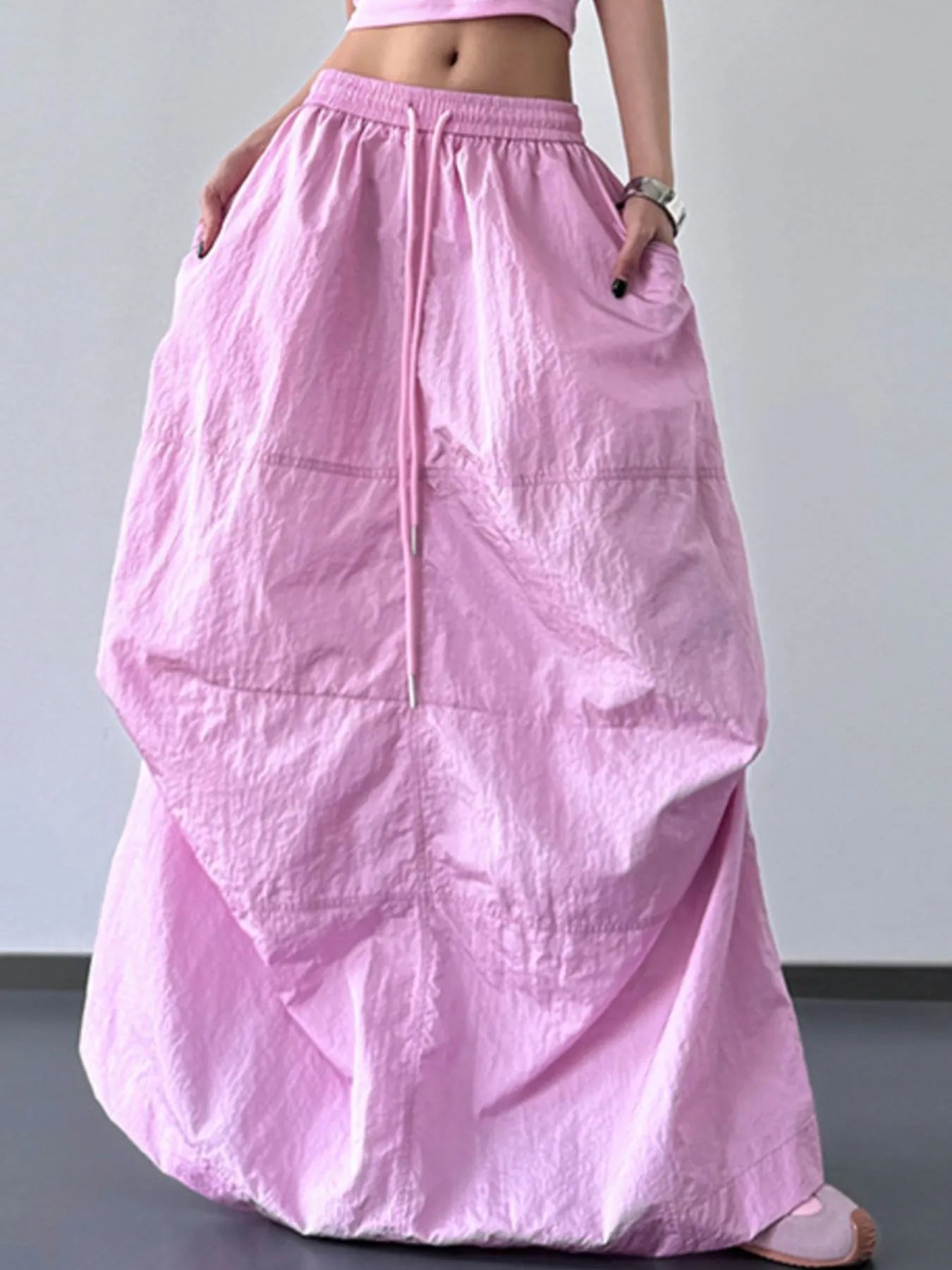 Drawstring Maxi Skirt - MAD RUFFI