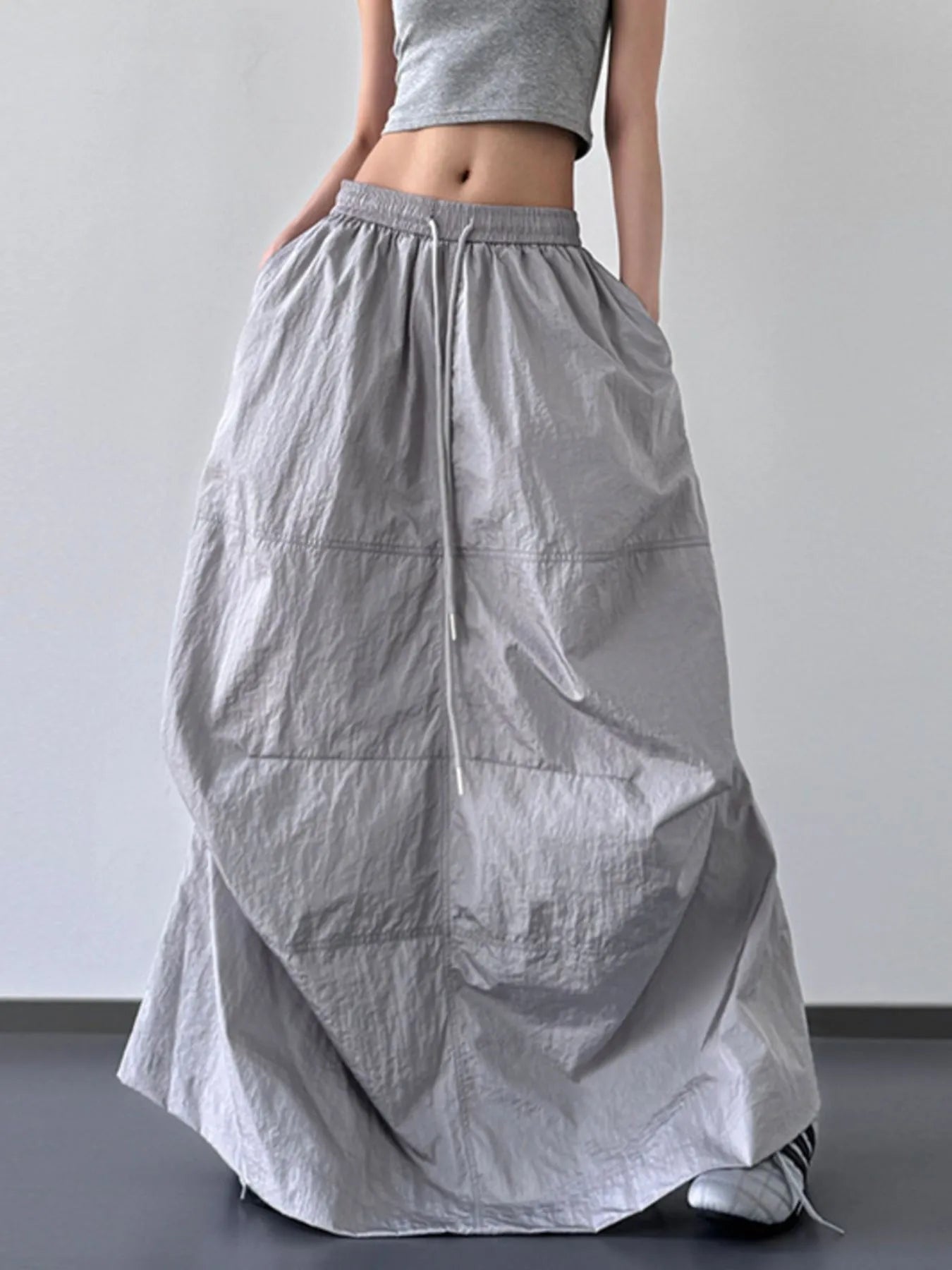 Drawstring Maxi Skirt - MAD RUFFI