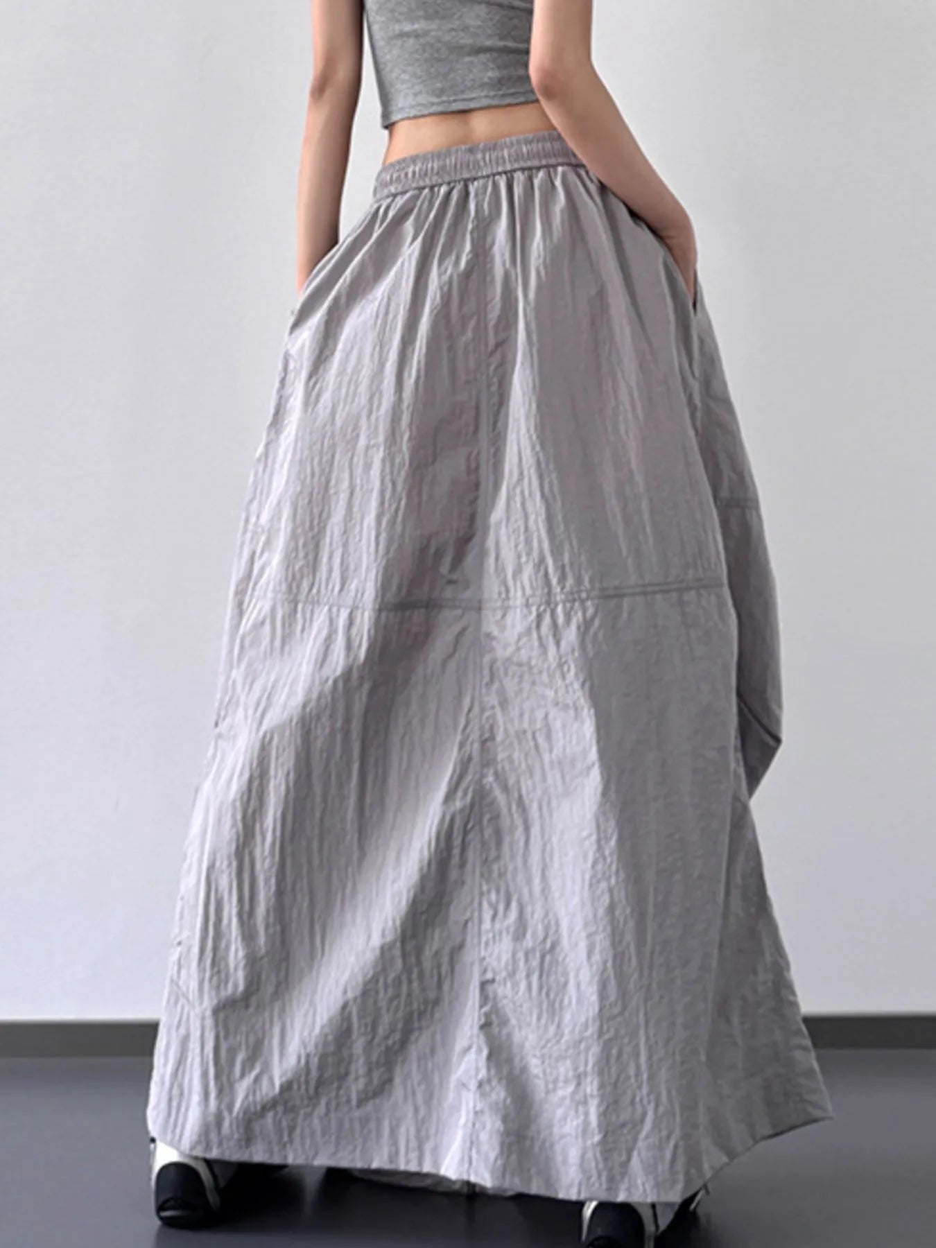 Drawstring Maxi Skirt - MAD RUFFI