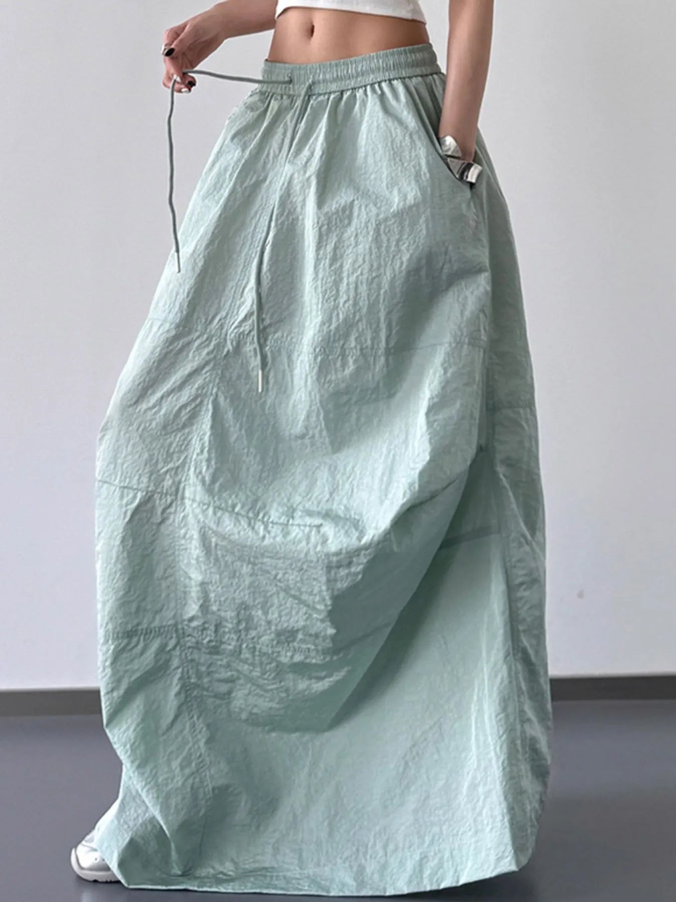 Drawstring Maxi Skirt - MAD RUFFI