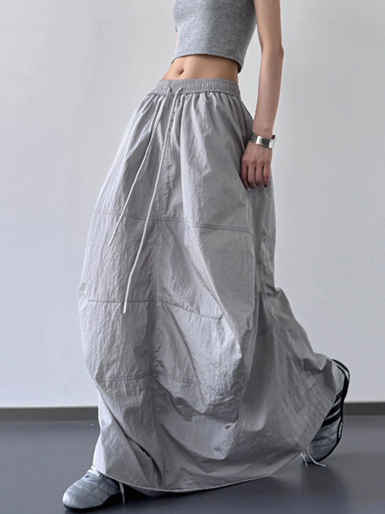 Drawstring Maxi Skirt - MAD RUFFI