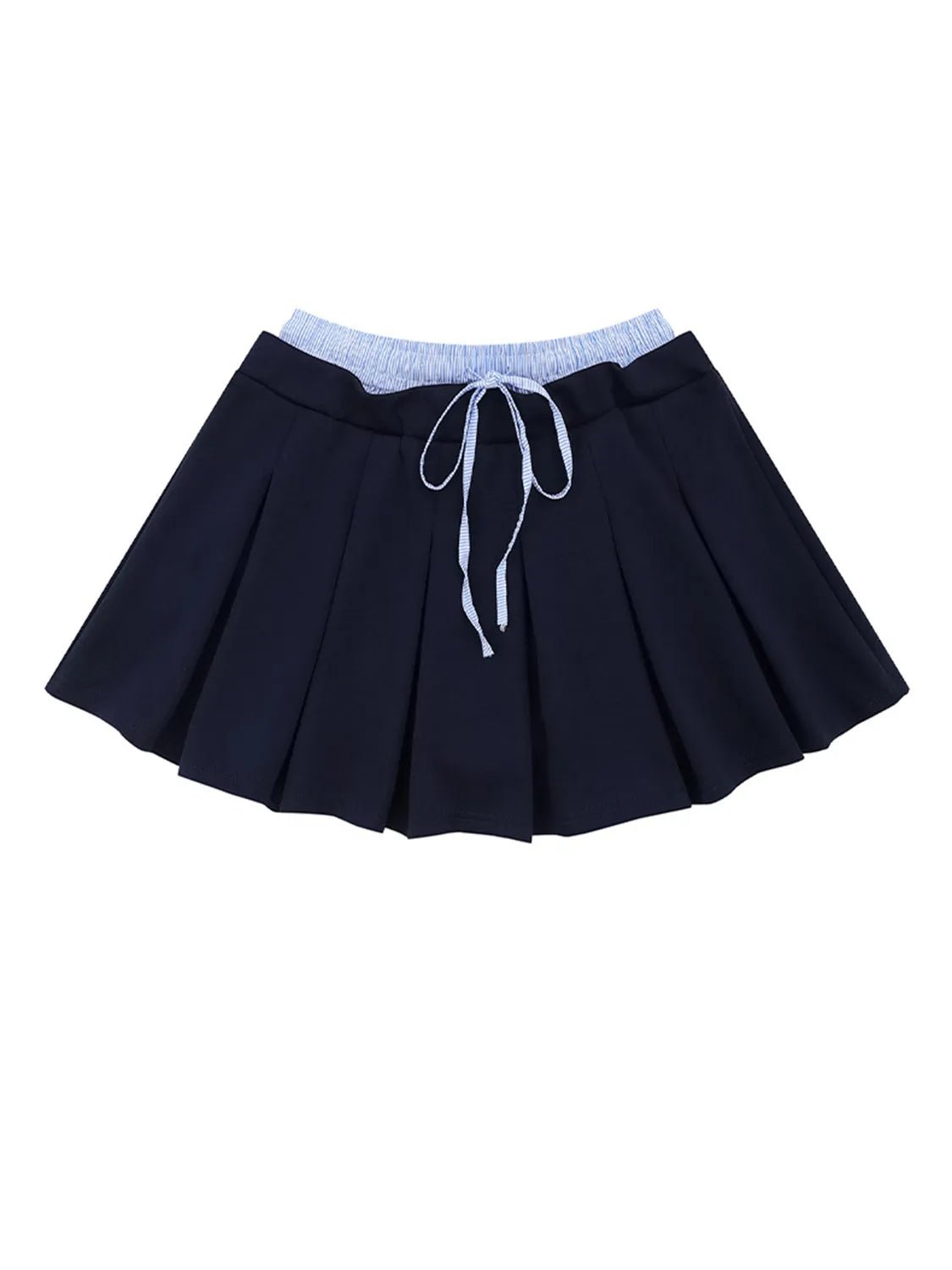 Drawstring Pleated Mini Skirt - MAD RUFFI