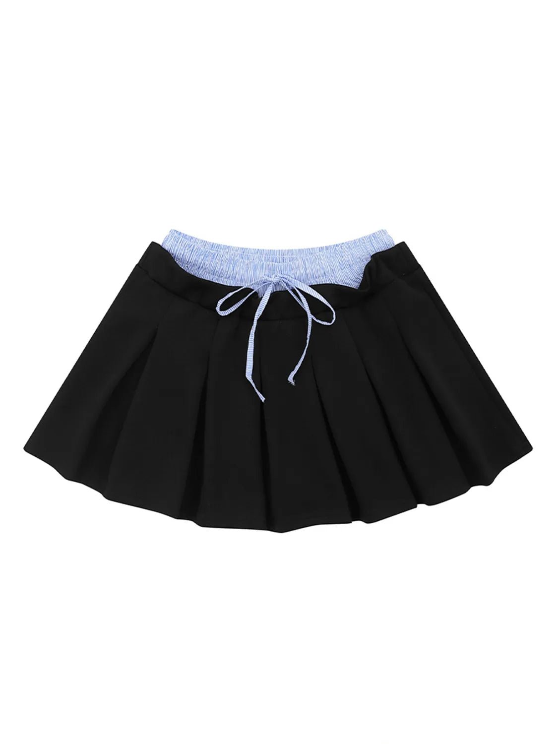 Drawstring Pleated Mini Skirt - MAD RUFFI