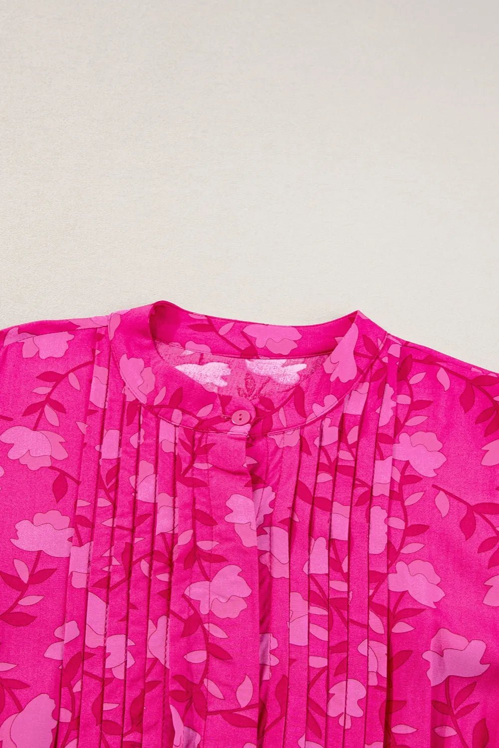 Drawstring Printed Short Sleeve Midi Dress - MAD RUFFI