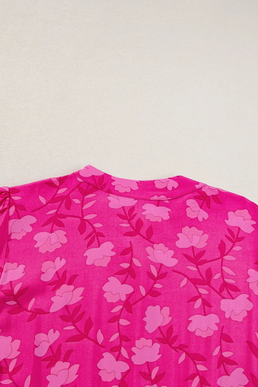 Drawstring Printed Short Sleeve Midi Dress - MAD RUFFI