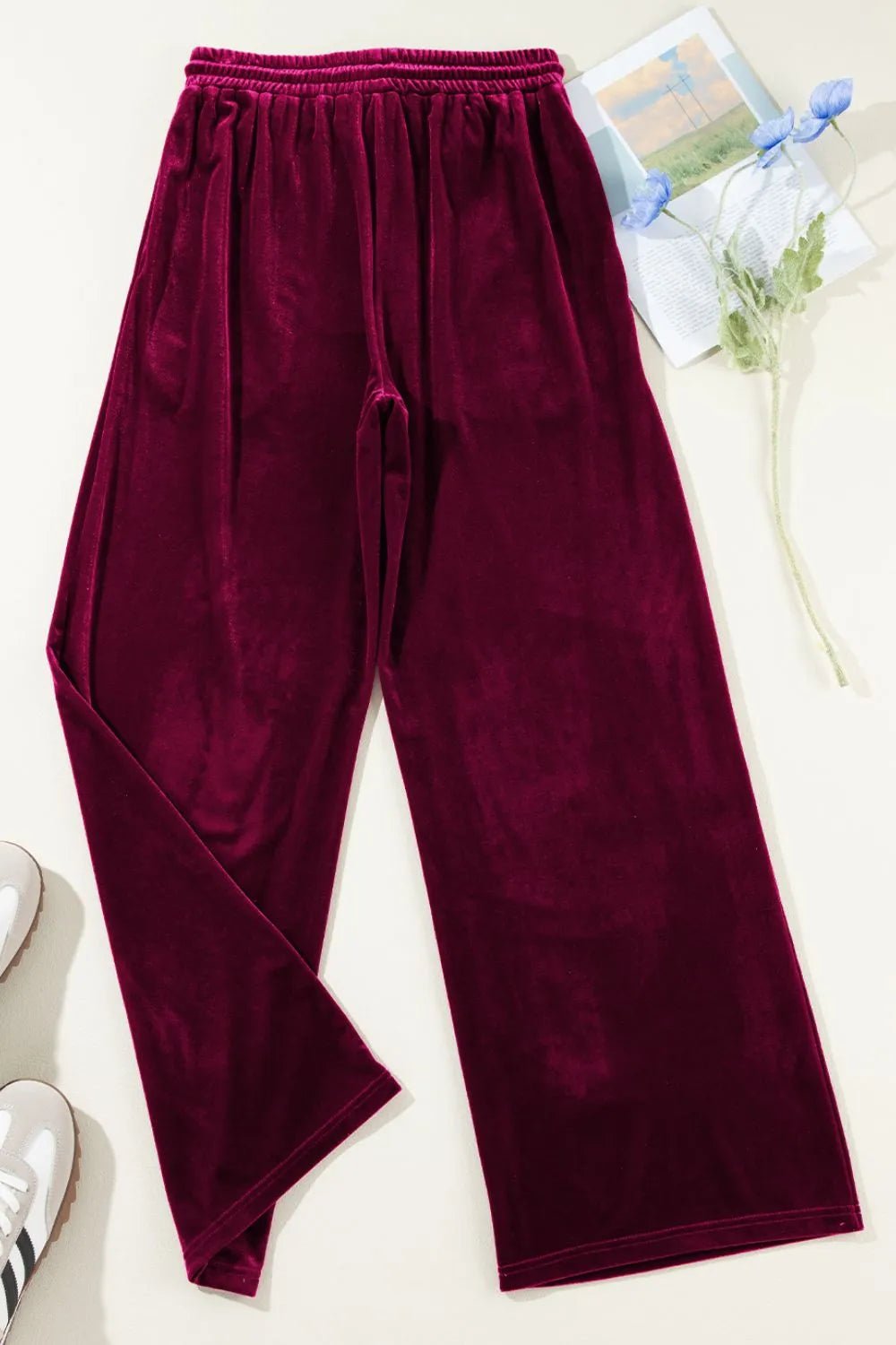 Drawstring Waist Wide Leg Active Pants - MAD RUFFI