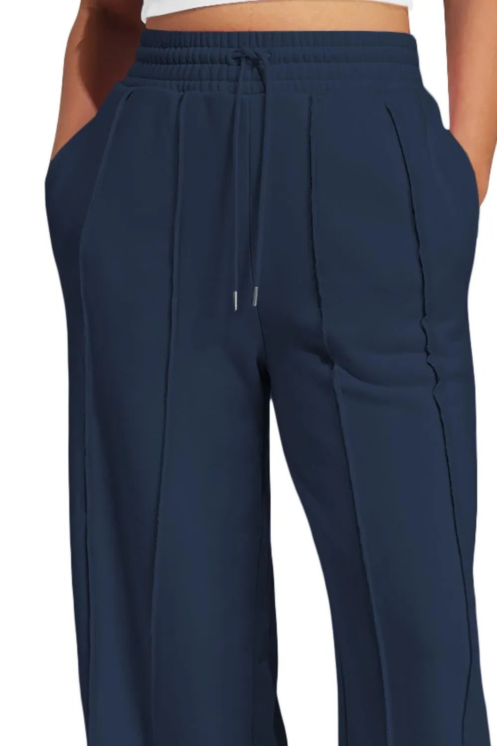 Drawstring Wide Leg Active Pants - MAD RUFFI