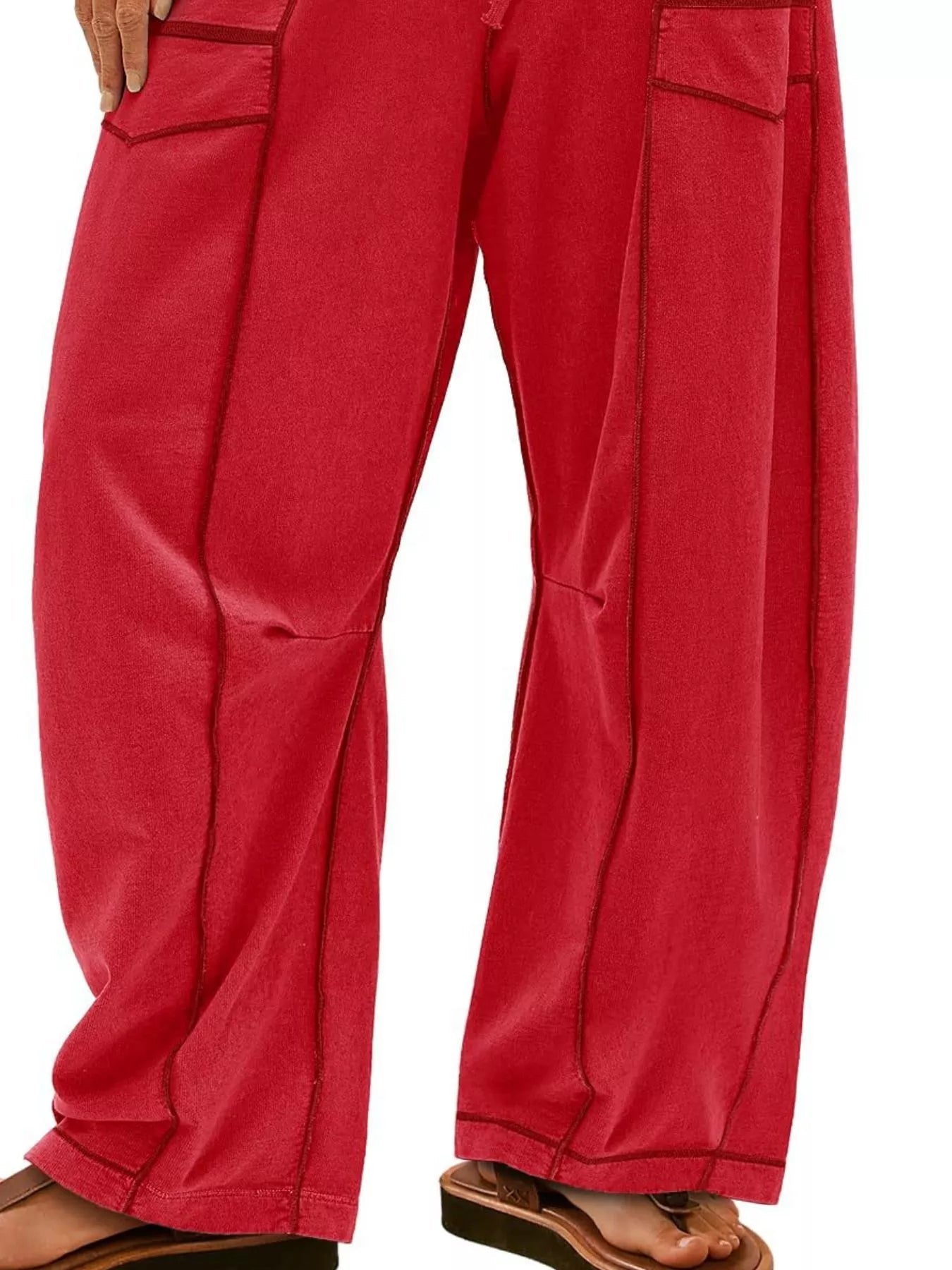 Drawstring Wide Leg Pants - MAD RUFFI