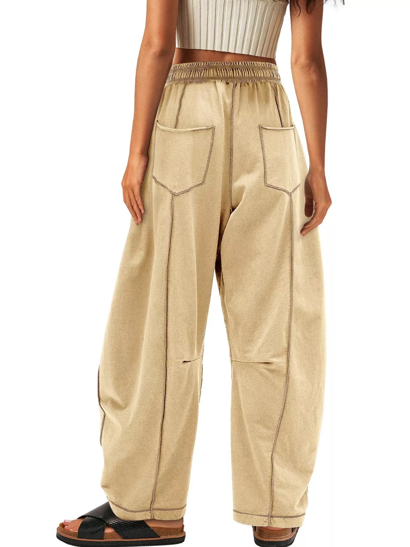 Drawstring Wide Leg Pants - MAD RUFFI